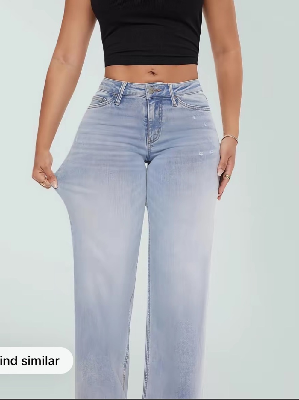Light Wash straight leg Denim Jeans